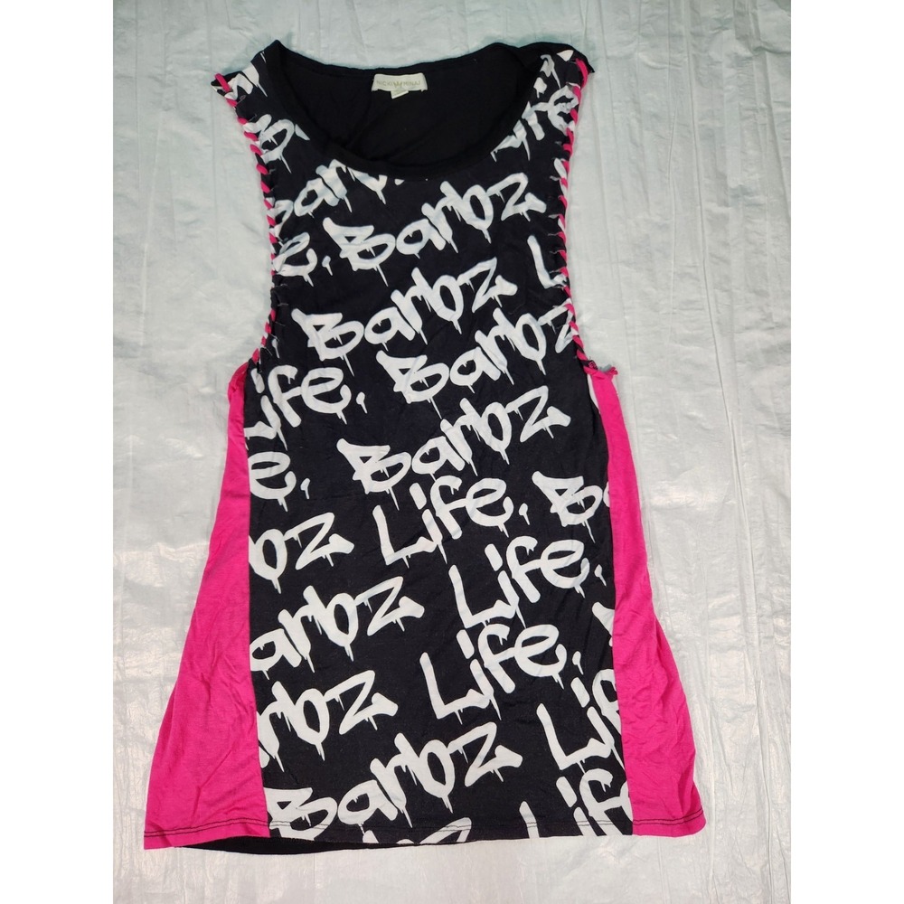 Nicki Minaj Womens XL Top Blend Pink Barbz Life Shirt Tank